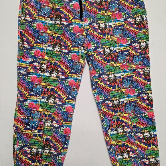 LoveLove Women's Graffiti Print Jogger Pants 3X Colorful Streetwear - Picture 3 of 16